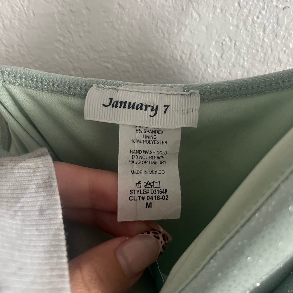 January 7 Strapless Mint Dress - Picture 4 of 6